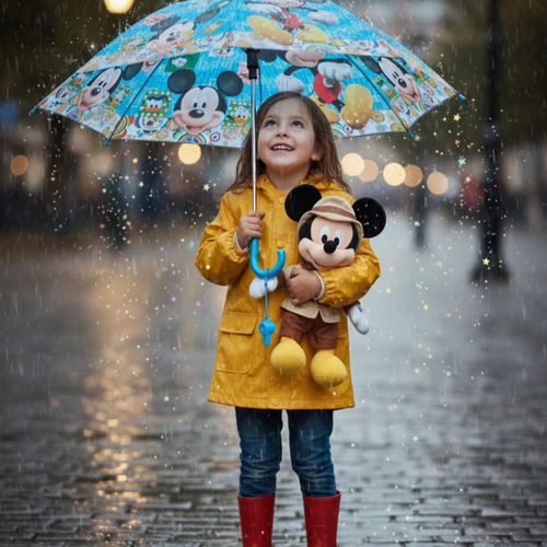 Parapluie enfants Mickey Mouse avec sifflet accessoire ludique et protection amusante