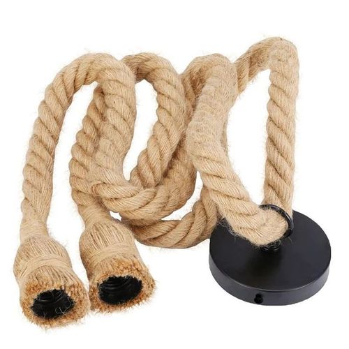 Suspension Vintage Décorative à Double Tête avec Corde