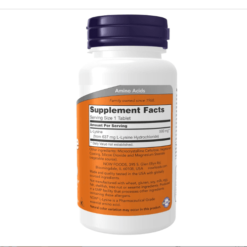 L-lysine , Amino Acid, 100 Comprimés