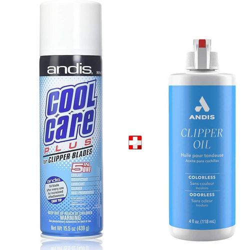 Spray 5 en 1 (439 g) + Huile 118ml Cool Care Plus désinfectant pour l'entretien des lames de tondeuse