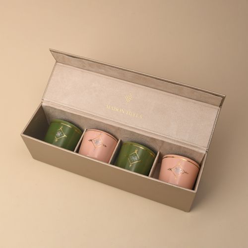 Coffret Rituel Café – Tasses artisanales peintes à la main avec touches d’or