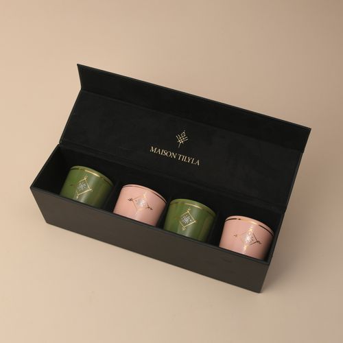 Coffret Rituel Café – Tasses artisanales peintes à la main avec touches d’or