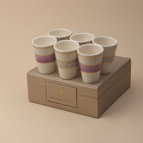 Coffret de verres artisanaux – Collection Safi- Finition Or
