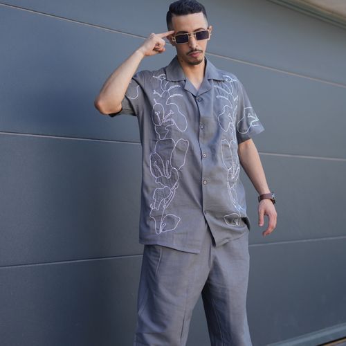 Chemise Rebeubled en lin oversize unisexe