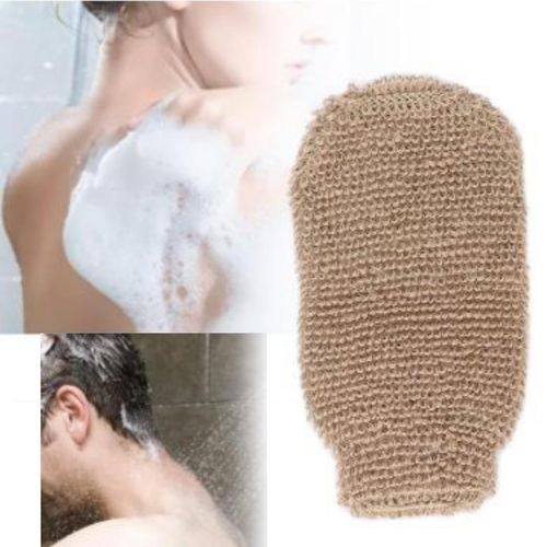 Gant de douche pour gommage massage en fibre naturelle. 
