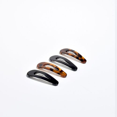 Clic clac 5,5cm 2pcs noir et 2pcs écaille (total 4pcs)