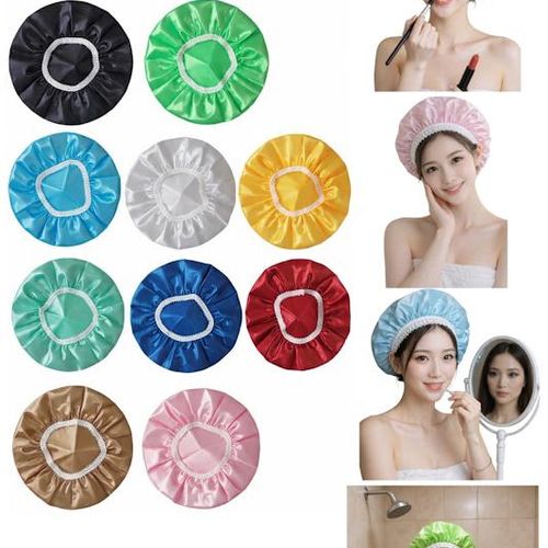 Bonnet De Douche En Satin - 2 Bonnets Réutilisable Et Lavable (couleurs Aléatoires)