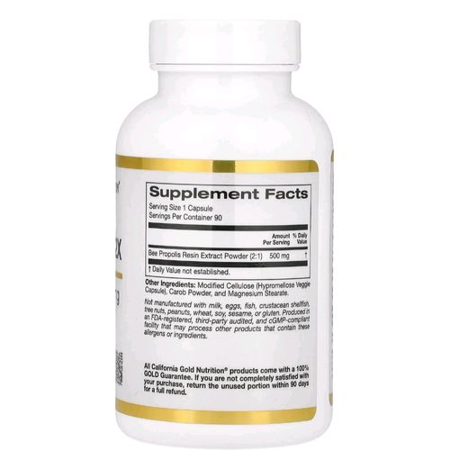 Propolis D’abeille 2x 500 Mg – Extrait Concentré – 90 Capsules – California Gold Nutrition