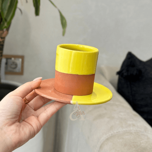 Tasse À Café Avec Sous Tasse Bicolore 