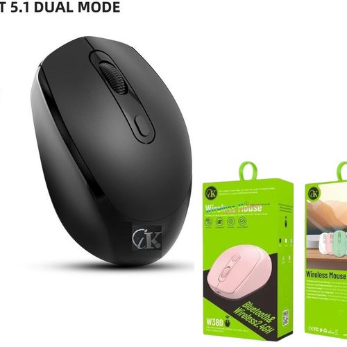 Cik Souris Ergonomique Sans Fil W380 Usb 2.4g Rechargeable Bluetooth 4 Boutons