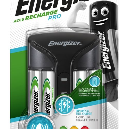Chargeur De Batteries Aa Et Aaa Accu Recharge Pro + 4 Piles Aa 2000mah Avec Indicateur Led