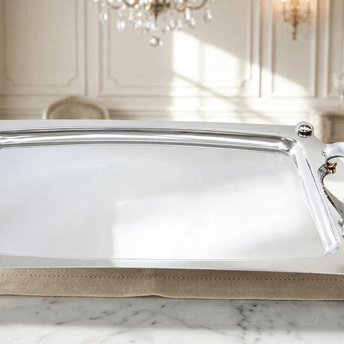 Plateaux Anses Argentees A Pied Gm 47cm