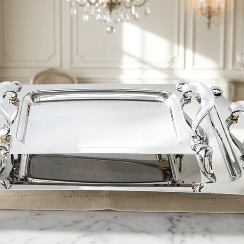 Plateaux Anses Argentees A Pied Gm 47cm