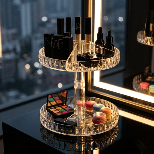 Organisateur Cosmétique Rotatif 360° pour Flacons de Maquillage - Couleur Aléatoire