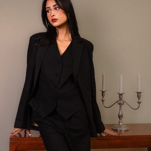 Veste Vitoria Noir De Coton Tissu Tailleur