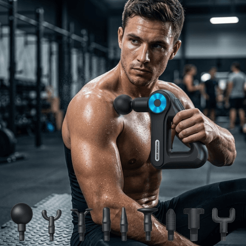 Pistolet De Massage Musculaire – 9 Têtes Interchangeables -couleur aleatoire