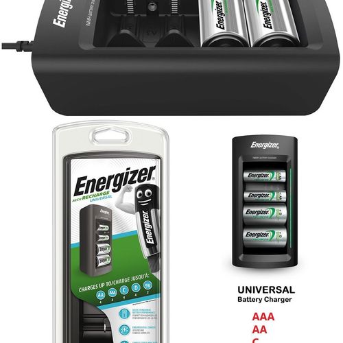 Chargeur Rechargeable Universel Energizer pour Piles C Cell, D Cell, AA, AAA et 9V