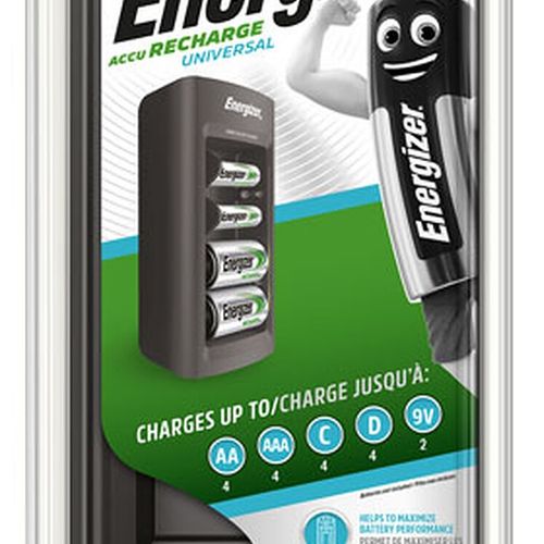 Chargeur Rechargeable Universel Energizer pour Piles C Cell, D Cell, AA, AAA et 9V