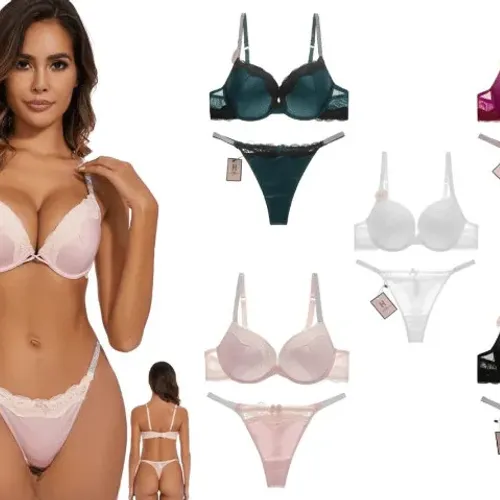 Ensembles De Soutiens-gorge Et Culotte Pour Femmes 36 C M Vert