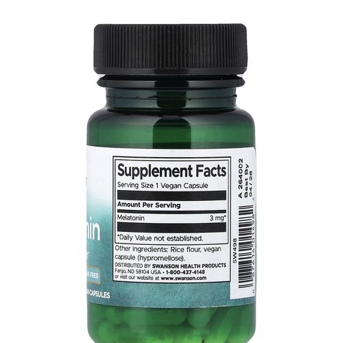 Mélatonine, 3mg 60 Capsules. Made In Usa
