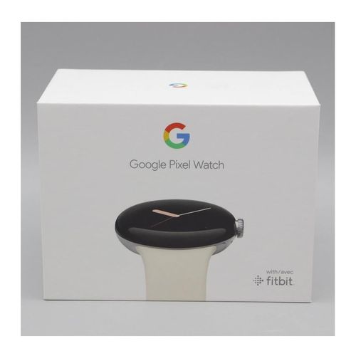 Montre Google Pixel Watch Fitbit (wi-fi Uniquement )41mm Cadran En Acier Inoxydable Argenté Avec Bracelet Actif Couleur Craie