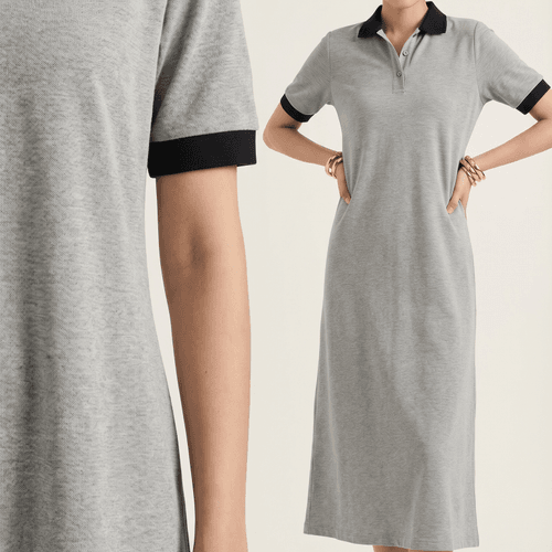 Robe Polo Longue Casual En Tissu La Coste – Coupe Fluide & Confort Premium