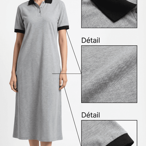 Robe Polo Longue Casual En Tissu La Coste – Coupe Fluide & Confort Premium