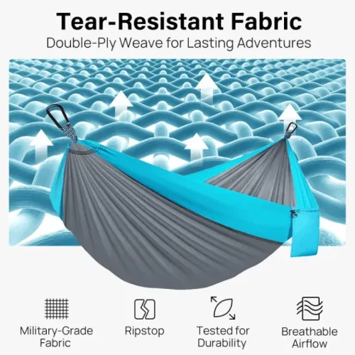 Hamac Portable De Camping Avec Sangles Et Sac De Transport – Idéal Pour Extérieur Et Intérieur