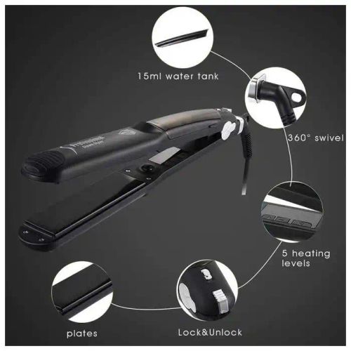 Lisseur Cheveux Vapeur Plaques Céramique Et Tourmaline Température Réglable Couleur Et Design Aléatoires