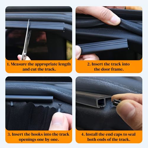 4 Pcs Rideau Pare-soleil Magnétique Pour Voiture