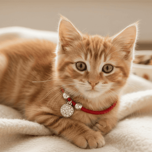 Collier Ludique Avec Clochette Et Pendentif – Accessoire Élégant Pour Chien Et Chat