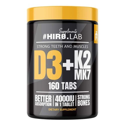 Vitamin D3 4000 Iu + K2 Mk7 160 Tabs | Absorption Calcium & Santé Osseuse | Immunité