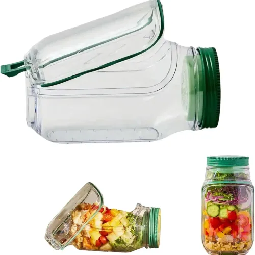 Salad Pod – Boîte À Salade Verticale Avec Compartiment Sauce Étanche