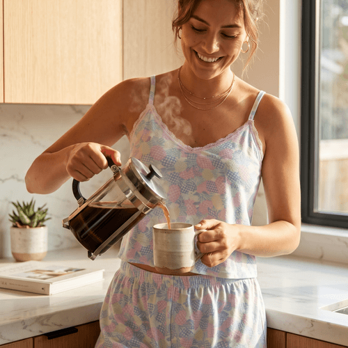 Ensemble Pyjama Short + Top Imprimé Pastel