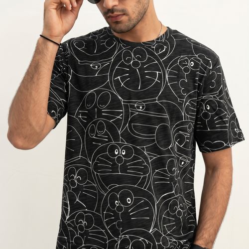T-shirt À Motifs Manga Style Dessin "doraemon"