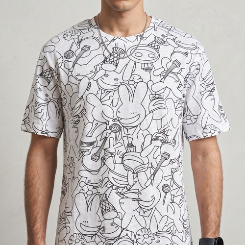 T-shirt À Motifs Dessinés Lapins & Objets Fun