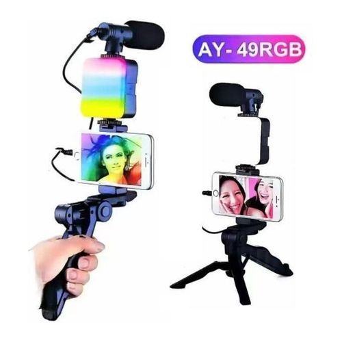 Kit Trépied Vidéo Ay-49 Avec Micro