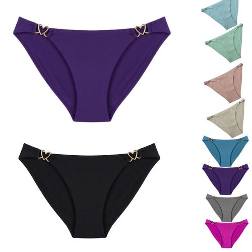 Lot De 2 Culottes Élégantes Avec Détails Bijoux (couleur Aléatoire)