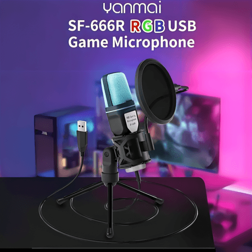 Microphone Rgb Sf-666r – Usb Avec Éclairage Rgb & Qualité Pro