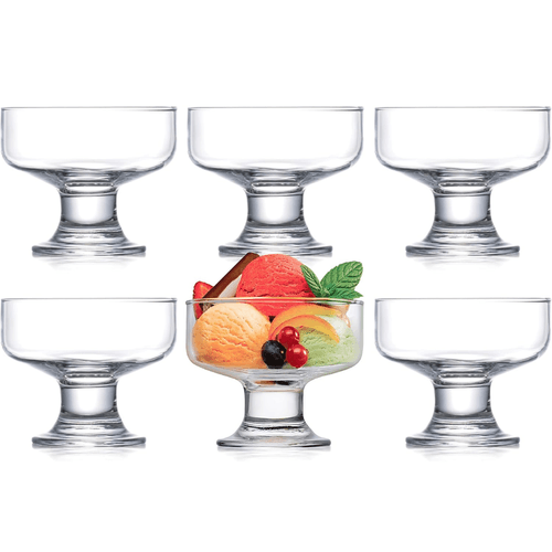 Ensemble De 6 Bols En Verre Pour Glaces, Salades Et Fruits