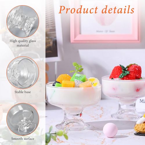 Ensemble De 6 Bols En Verre Pour Glaces, Salades Et Fruits