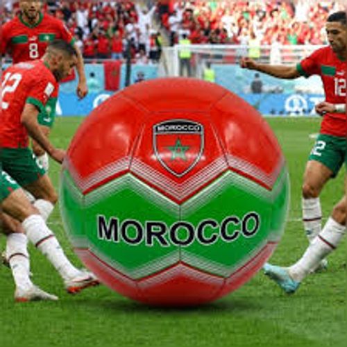 Ballon De Football Maroc - Couleurs Nationales Et Étoile Chérifienne