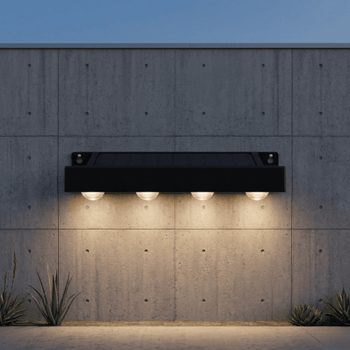 Lampe Solaire Murale Noire À Éclairage Descendant