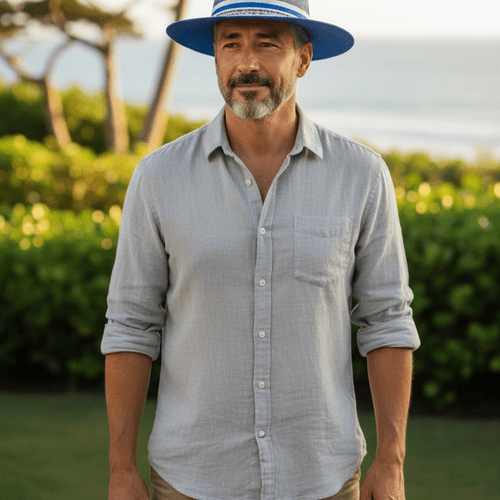 Hand-painted Hat - Wild Blue