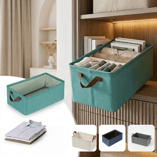 Boîte De Rangement Pliable Grande Capacité Avec Poignées Pour Organisation Maison – Couleur Aléatoire