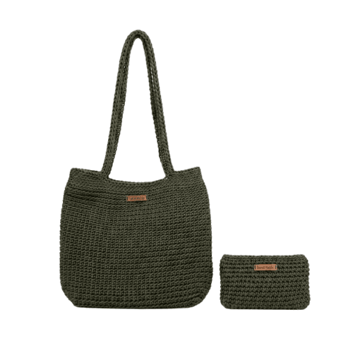 Duo Deniz Sac Pour Femme + Pochette Offerte Couleur Vert Kaki