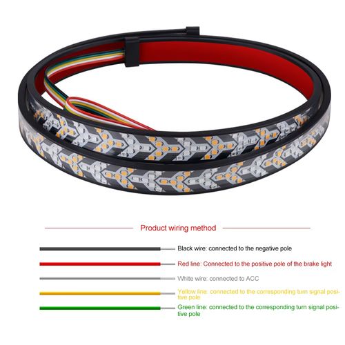 Bande Lumineuse Led Pour Porte Arrière De Voiture Et Camion, Clignotant, Frein D'avertissement Dynamique, Barre De Feu Arrière Inversé Pour Ramassage Jeep 12-24v