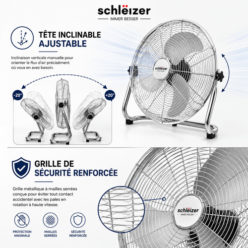Ventilateur De Sol Métallique Slz - 18"