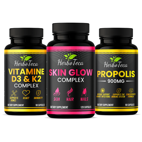 Pack Santé Et Beauté (vitamine D3 & K2, Skin Glow Complex, Propolis 900mg)