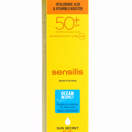 Sun Secret Fluide Spf 50+ – Protection Solaire Visage – Acide Hyaluronique & Vitamine D – Peaux Sensibles